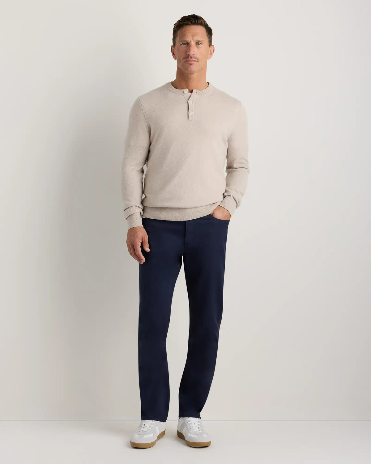 Mongolian Cashmere Henley Sweater
