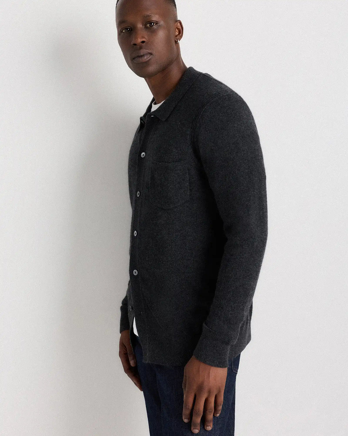 Mongolian Cashmere Button Down Sweater
