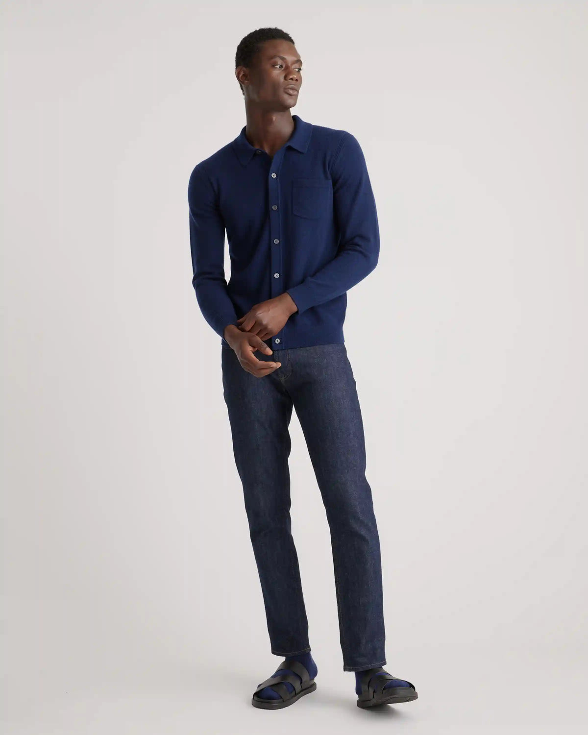 Mongolian Cashmere Button Down Sweater