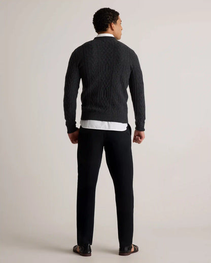 Mongolian Cashmere Cable Crewneck Sweater