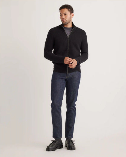 Mongolian Cashmere Fisherman Full Zip Sweater