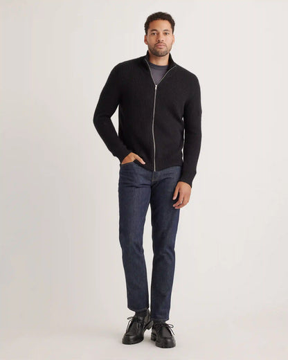Mongolian Cashmere Fisherman Full Zip Sweater