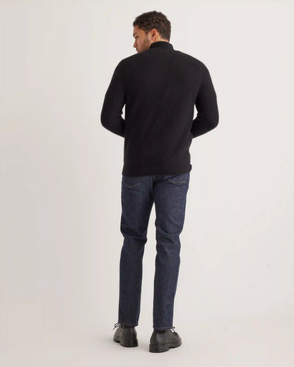 Mongolian Cashmere Fisherman Full Zip Sweater