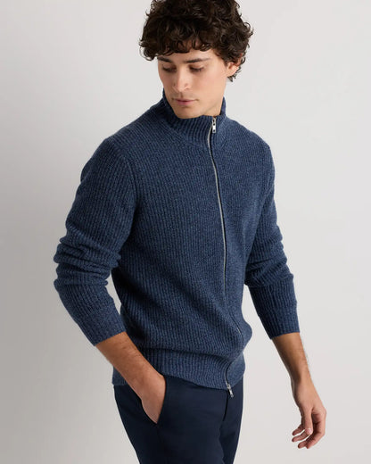Mongolian Cashmere Fisherman Full Zip Sweater