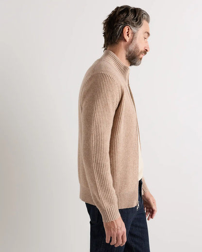 Mongolian Cashmere Fisherman Full Zip Sweater