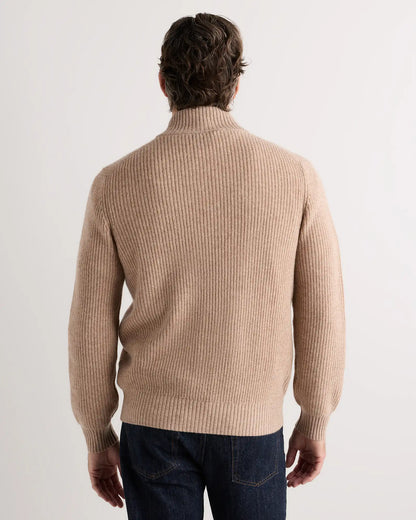 Mongolian Cashmere Fisherman Full Zip Sweater