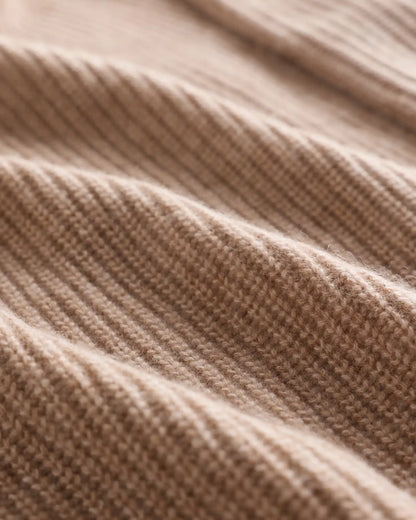 Mongolian Cashmere Fisherman Full Zip Sweater