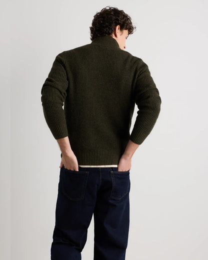 Mongolian Cashmere Fisherman Full Zip Sweater