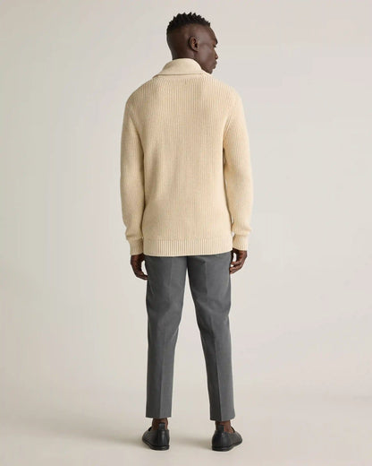 100% Organic Cotton Shawl-Collar Cardigan Sweater