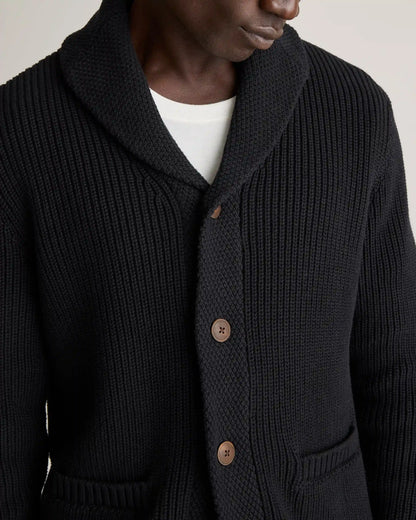 100% Organic Cotton Shawl-Collar Cardigan Sweater