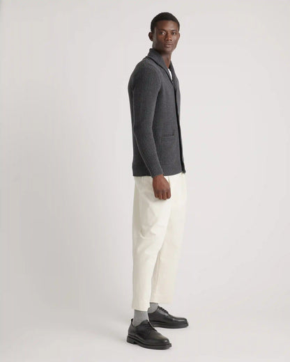 100% Organic Cotton Shawl-Collar Cardigan Sweater