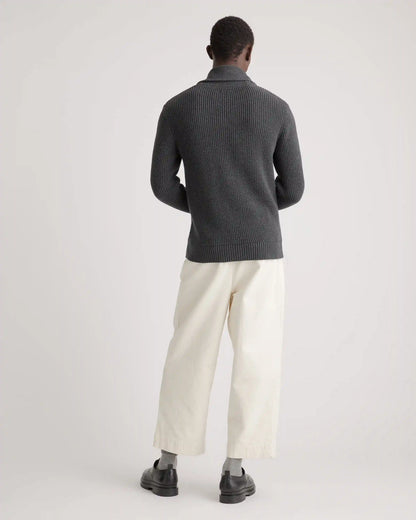 100% Organic Cotton Shawl-Collar Cardigan Sweater