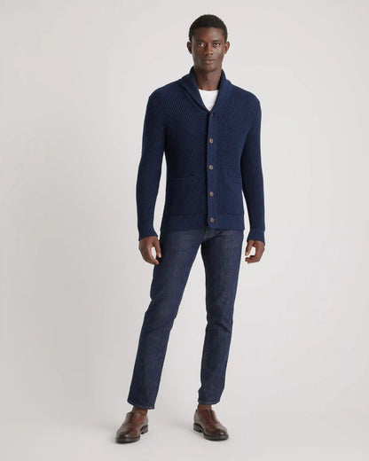 100% Organic Cotton Shawl-Collar Cardigan Sweater