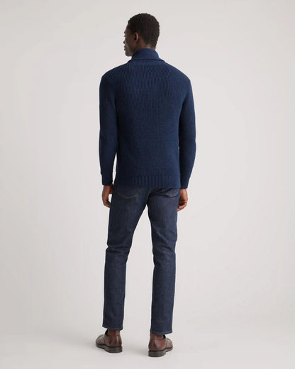 100% Organic Cotton Shawl-Collar Cardigan Sweater