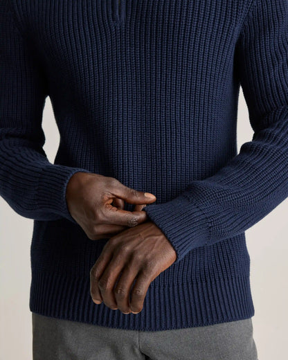 100% Organic Cotton Fisherman Quarter-Zip Sweater