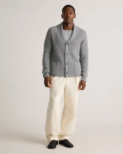 Mongolian Cashmere Shawl Collar Cardigan