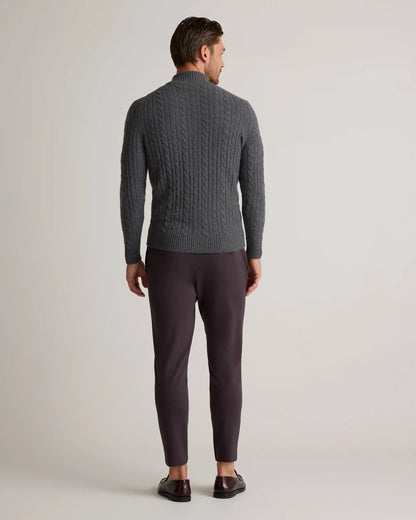 Luxe Baby Cashmere Cable Quarter Zip Sweater