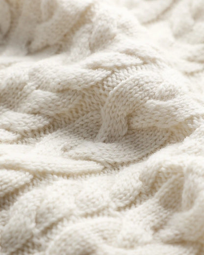 Australian Merino Wool Cable Crewneck Sweater