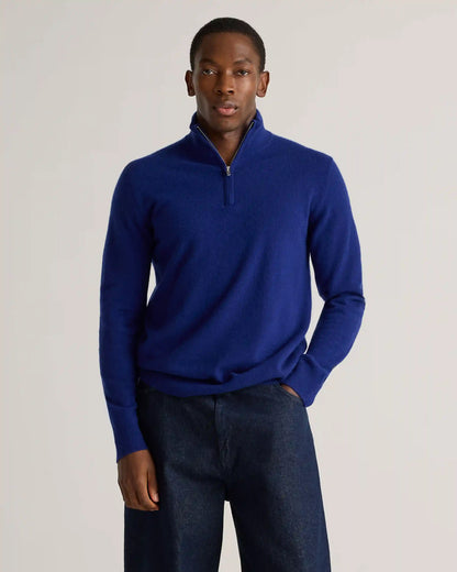 Mongolian Cashmere Quarter Zip Sweater