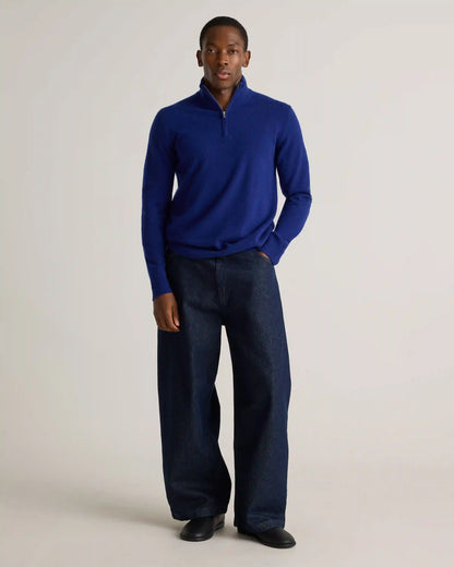 Mongolian Cashmere Quarter Zip Sweater