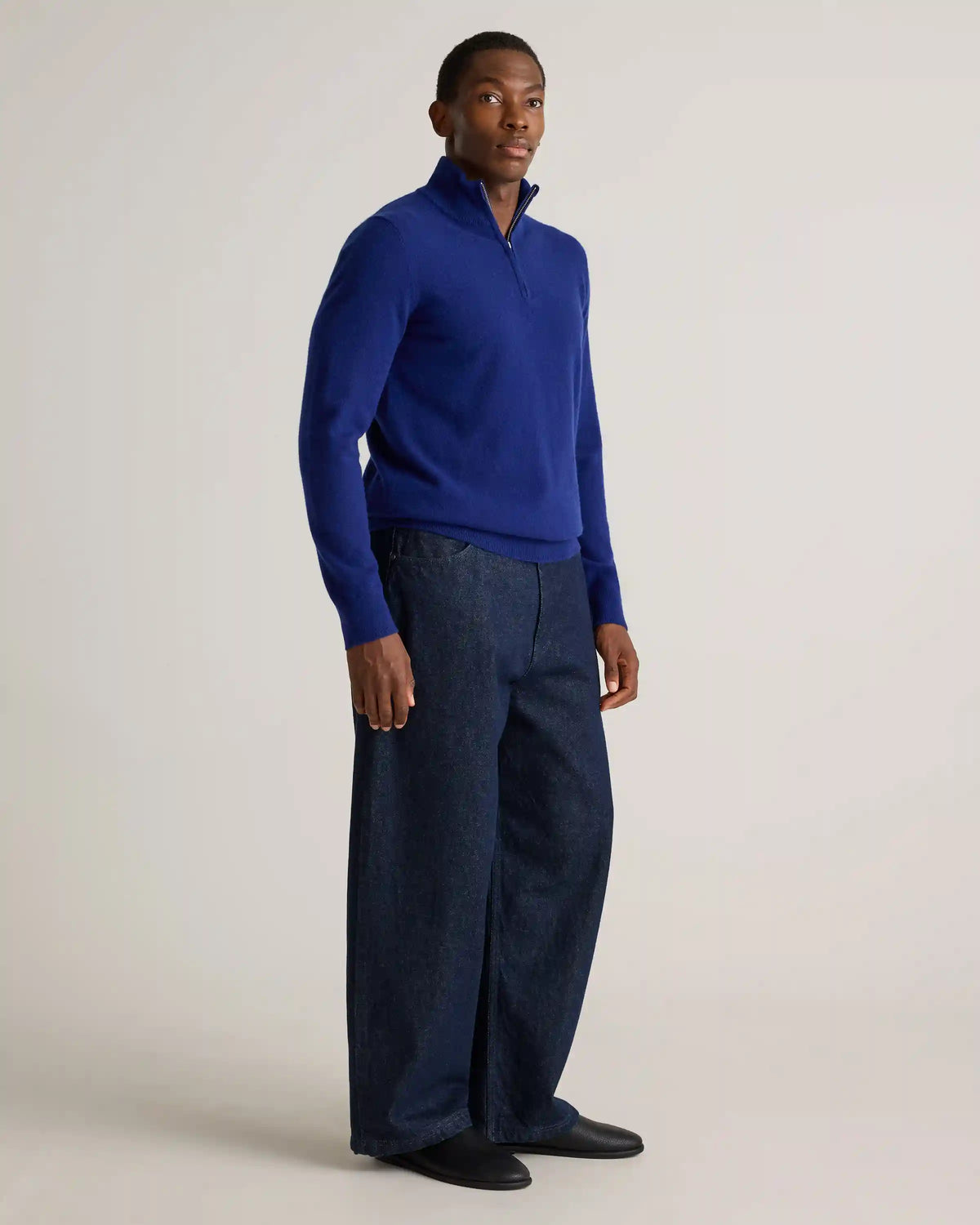 Mongolian Cashmere Quarter Zip Sweater