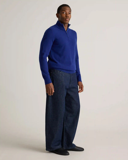 Mongolian Cashmere Quarter Zip Sweater