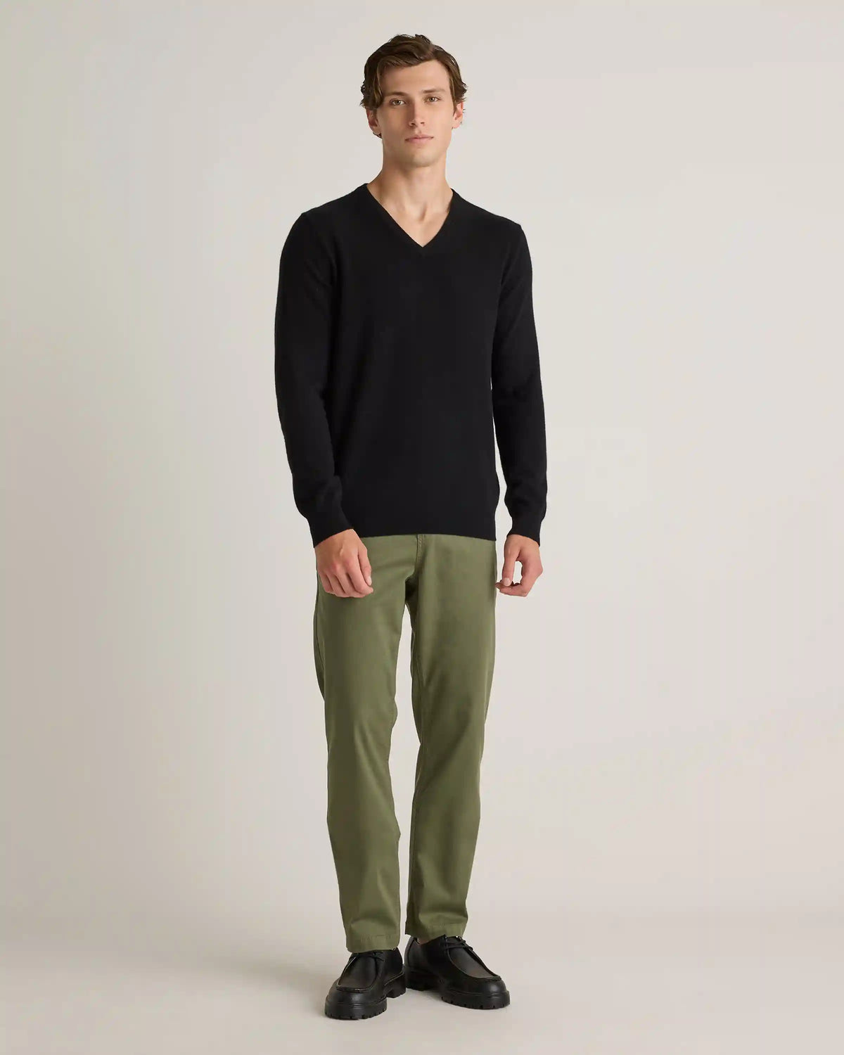 Mongolian Cashmere V-Neck Sweater