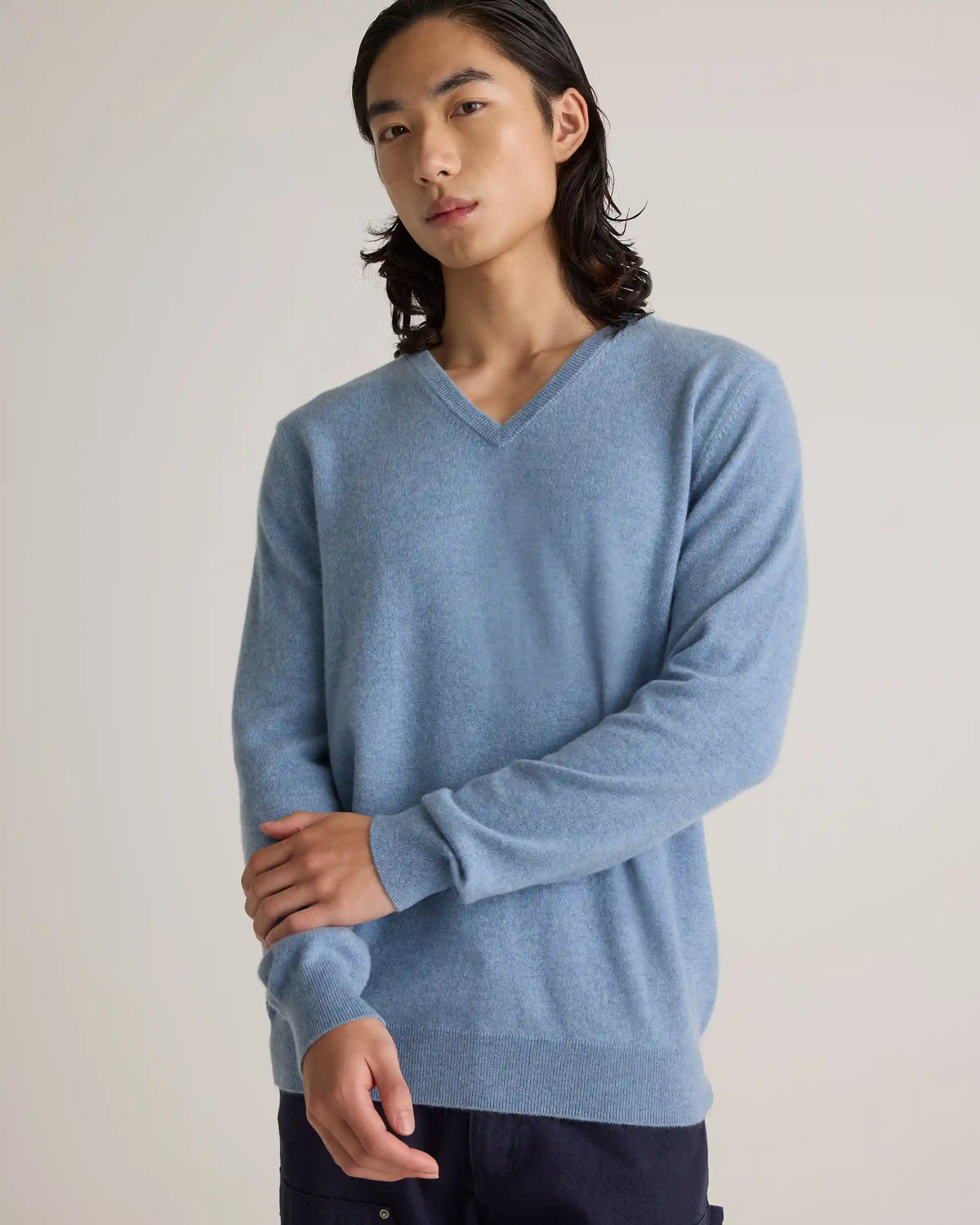 Mongolian Cashmere V-Neck Sweater