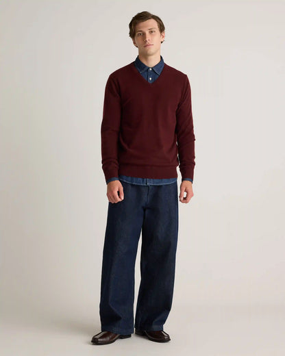 Mongolian Cashmere V-Neck Sweater
