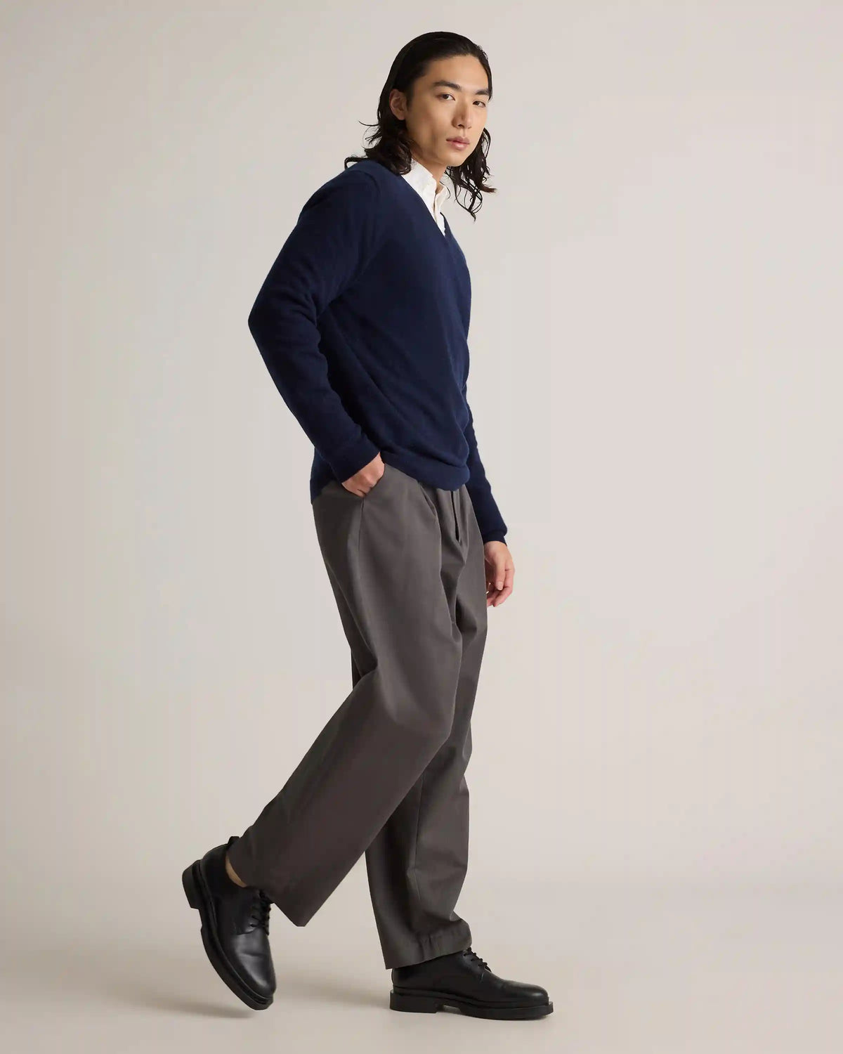 Mongolian Cashmere V-Neck Sweater