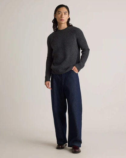 Mongolian Cashmere Fisherman Crewneck Sweater