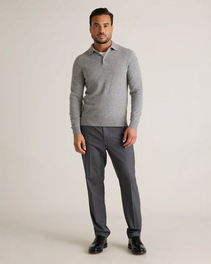 Mongolian Cashmere Polo Sweater