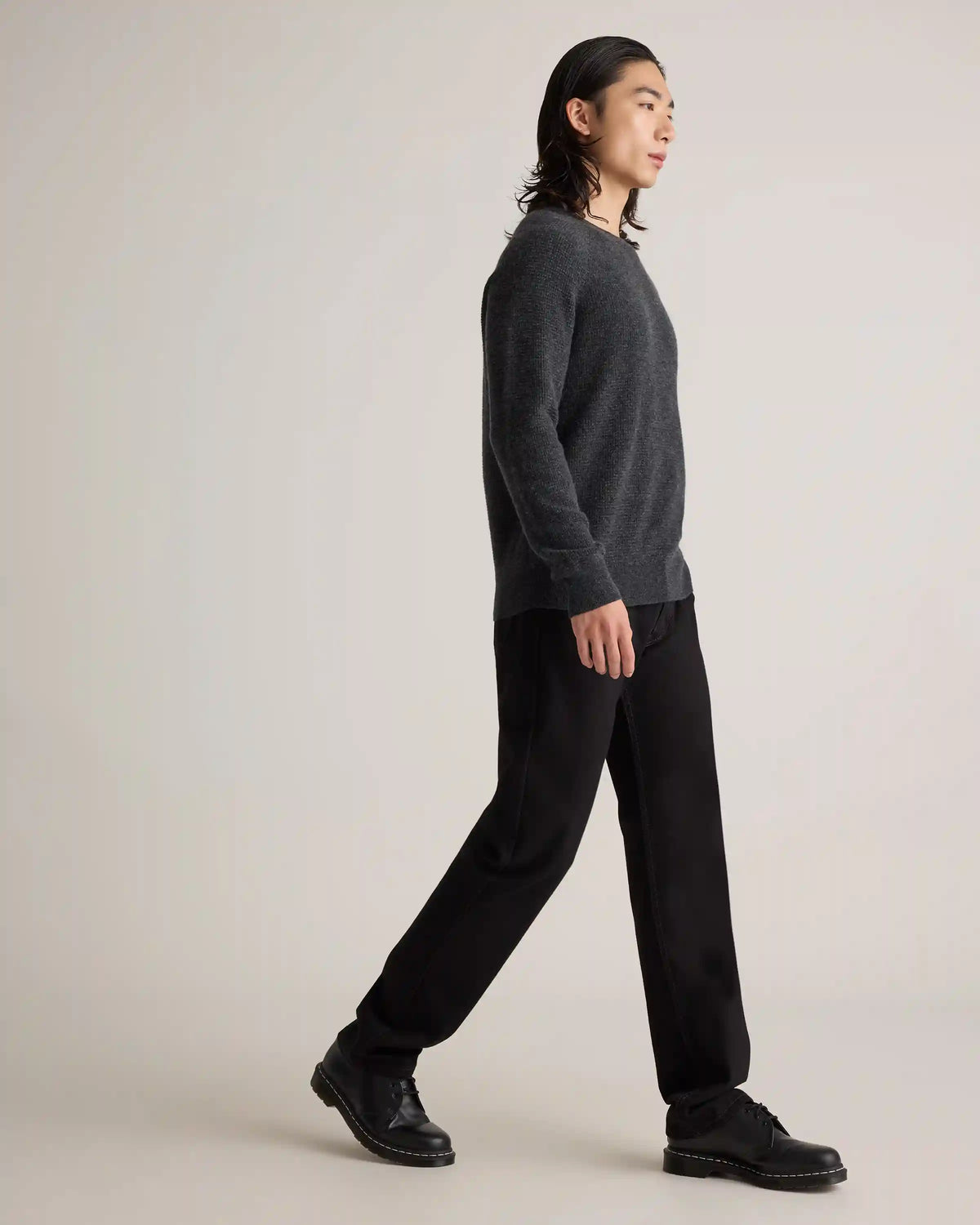 Mongolian Cashmere Waffle Sweatshirt