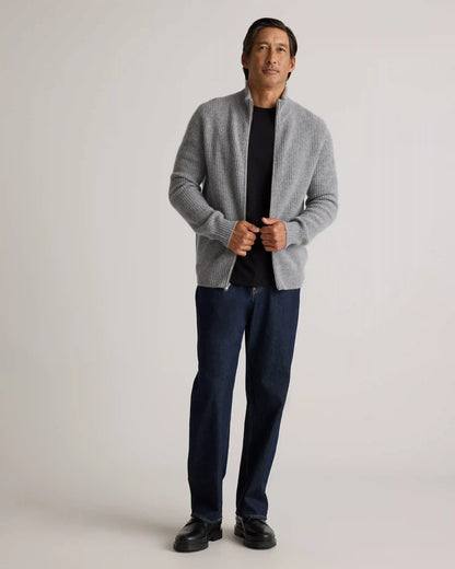 Mongolian Cashmere Fisherman Full Zip Sweater