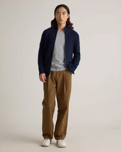 Mongolian Cashmere Fisherman Full Zip Sweater