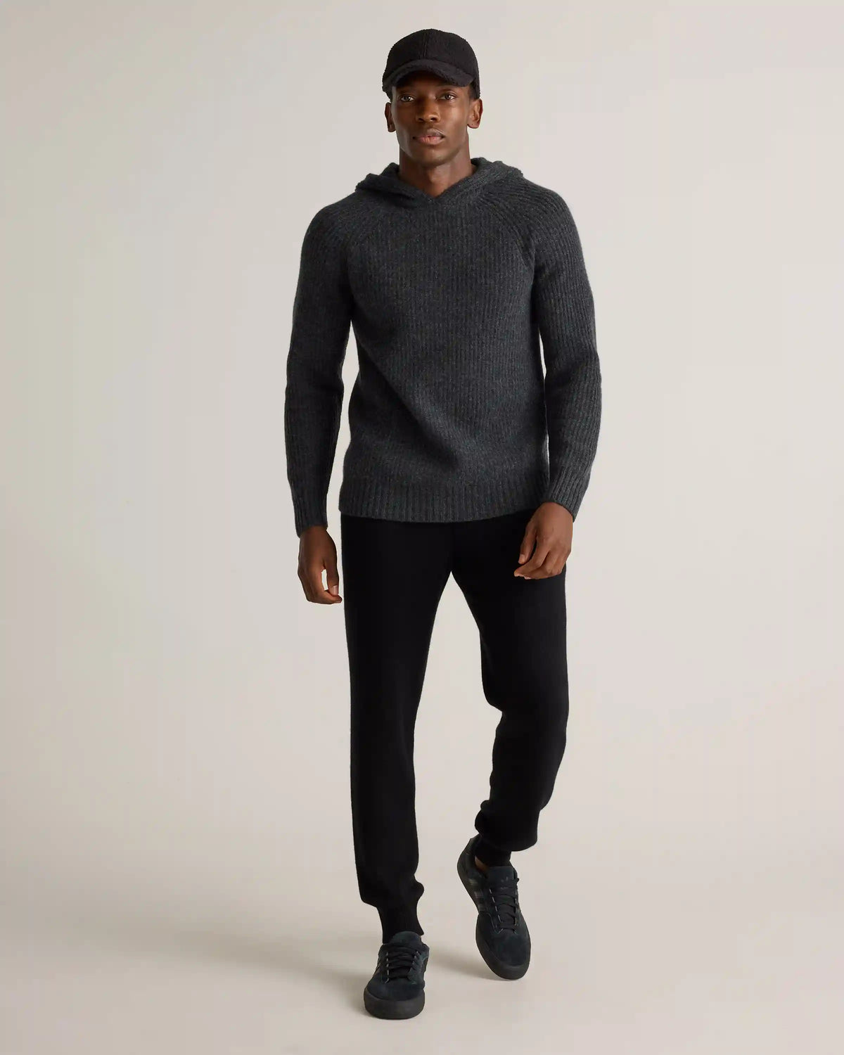 Mongolian Cashmere Fisherman Pullover Hoodie
