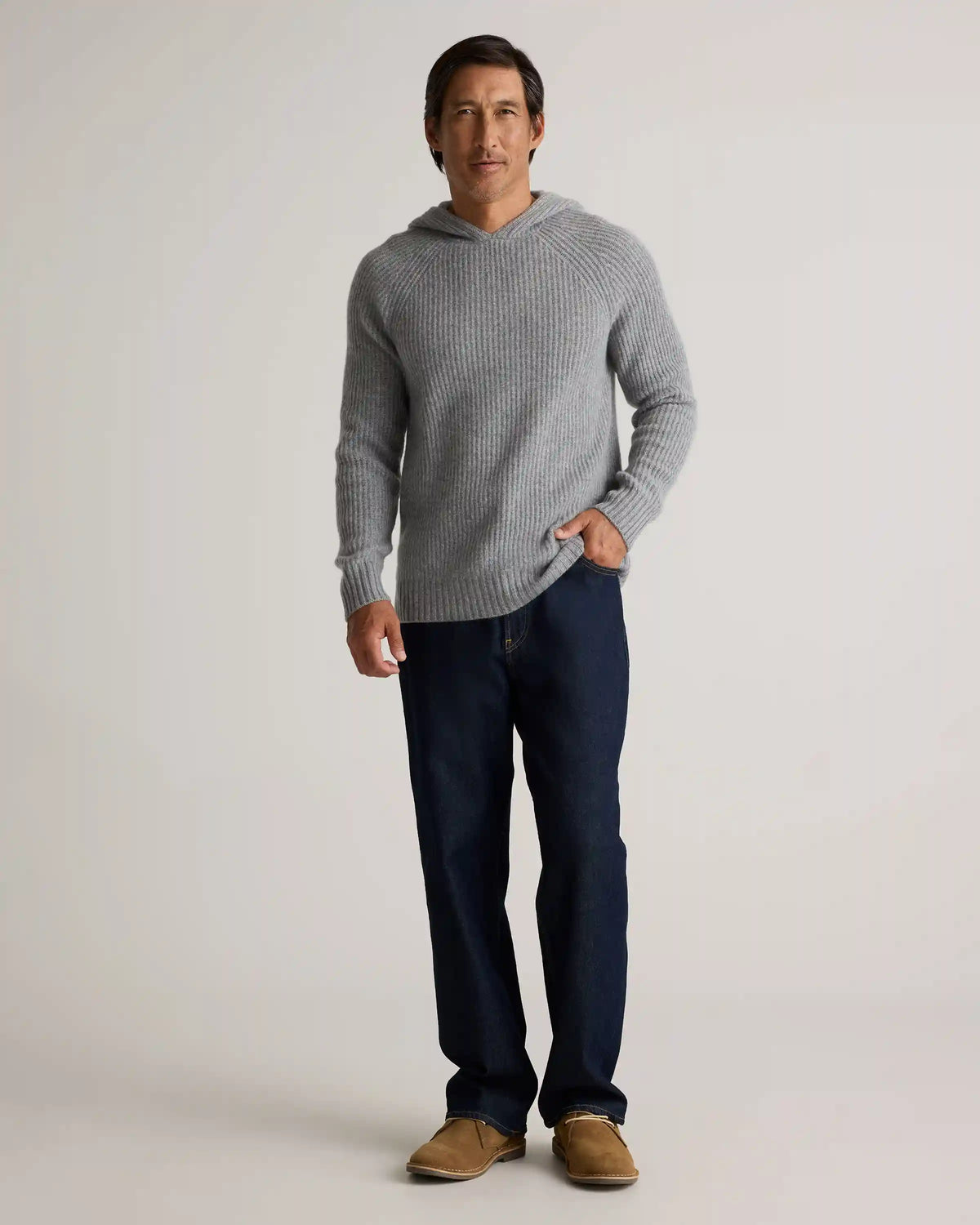 Mongolian Cashmere Fisherman Pullover Hoodie