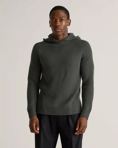 Mongolian Cashmere Fisherman Pullover Hoodie