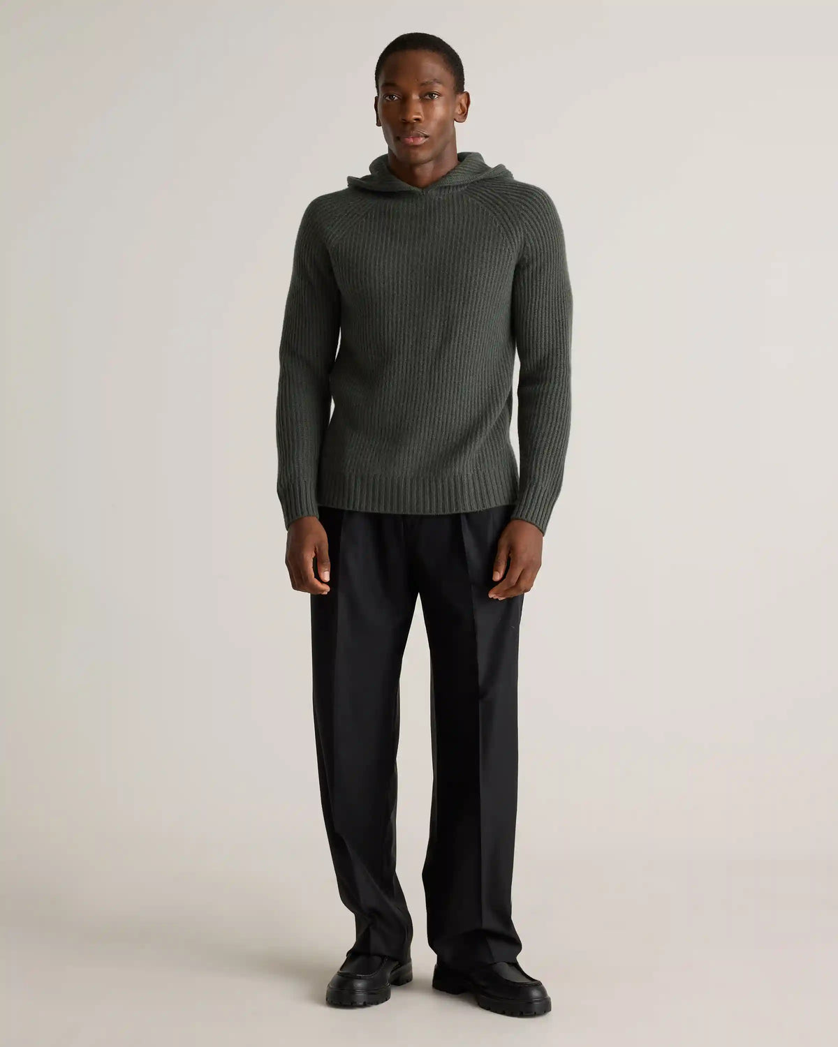 Mongolian Cashmere Fisherman Pullover Hoodie
