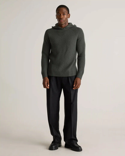 Mongolian Cashmere Fisherman Pullover Hoodie