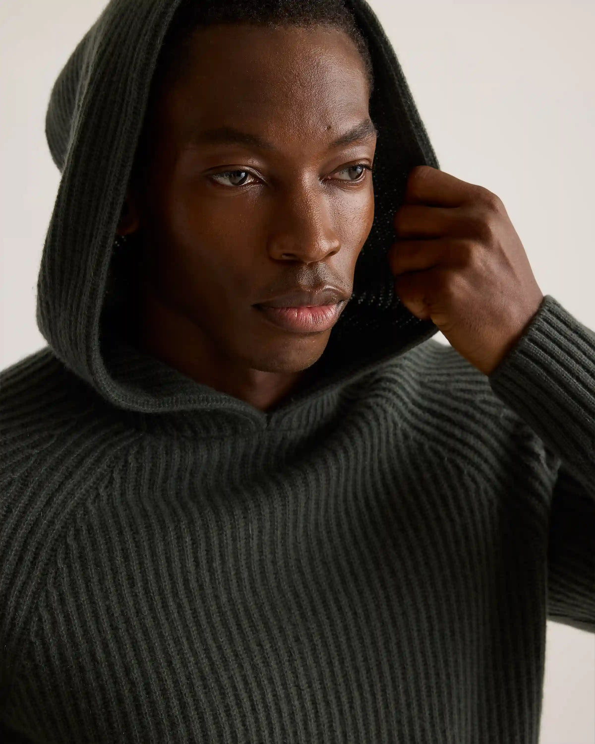 Mongolian Cashmere Fisherman Pullover Hoodie