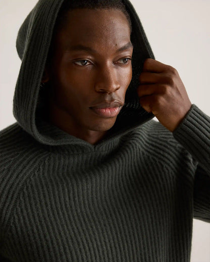 Mongolian Cashmere Fisherman Pullover Hoodie