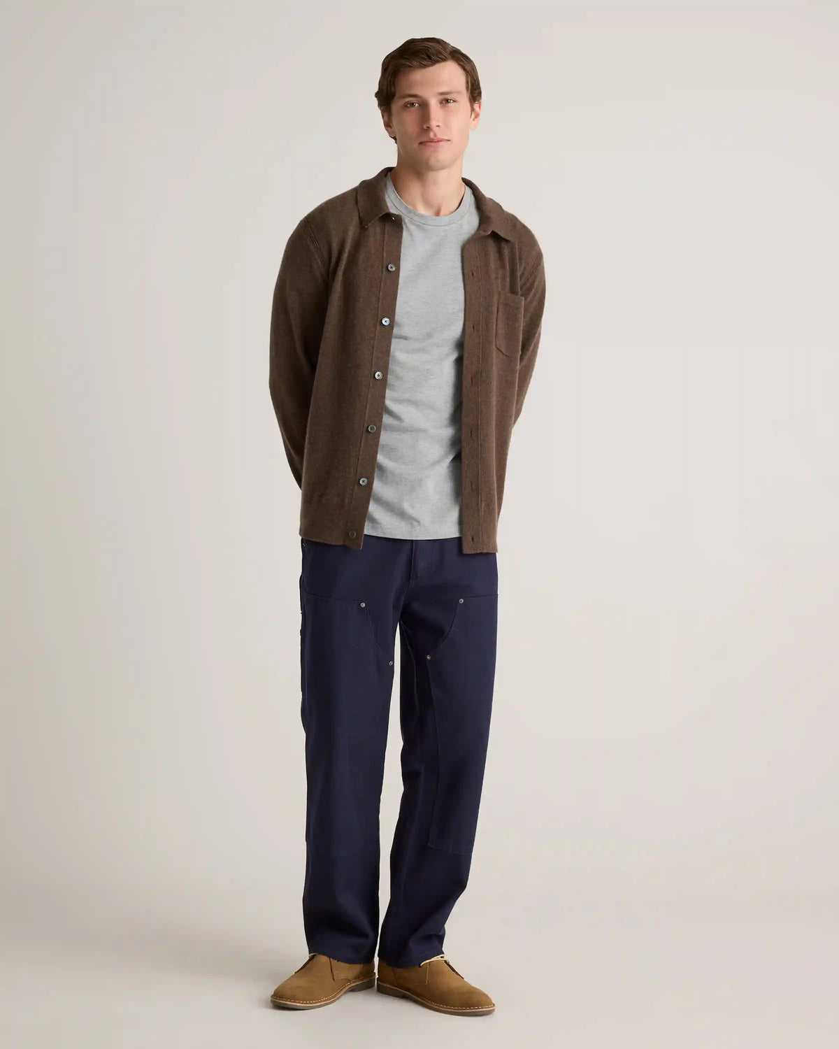 Mongolian Cashmere Button Down Sweater