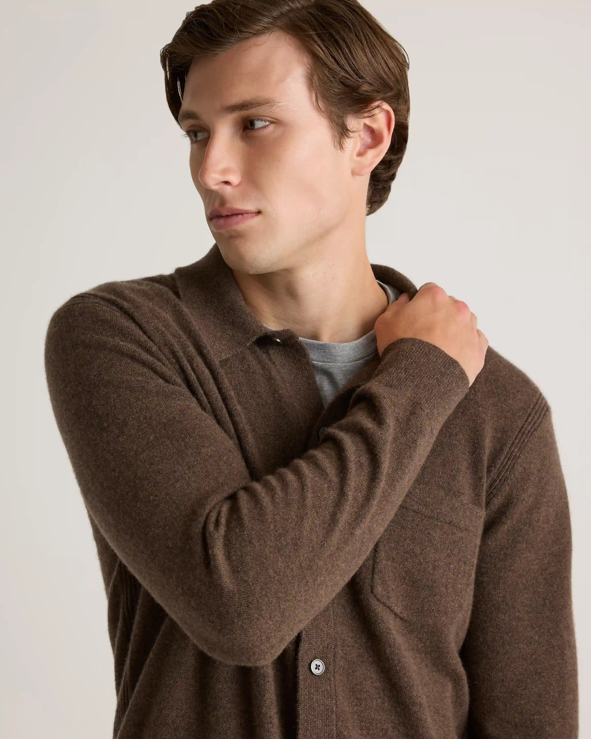 Mongolian Cashmere Button Down Sweater
