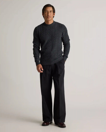 Mongolian Cashmere Cable Crewneck Sweater