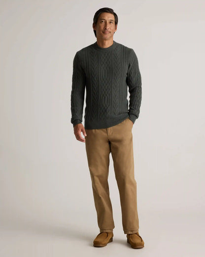 Mongolian Cashmere Cable Crewneck Sweater