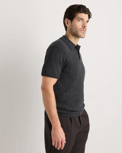 100% Mongolian Cashmere Short Sleeve Polo Sweater