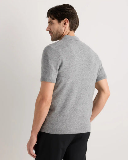 100% Mongolian Cashmere Short Sleeve Polo Sweater