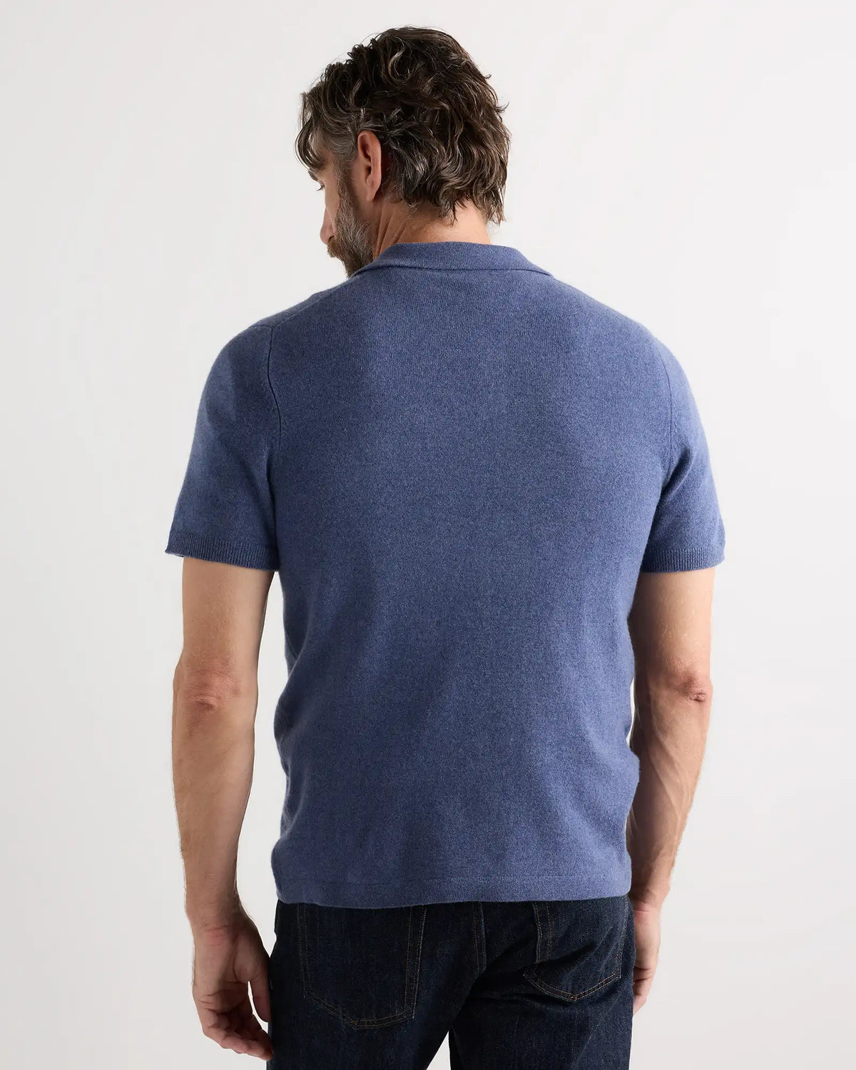 100% Mongolian Cashmere Short Sleeve Polo Sweater