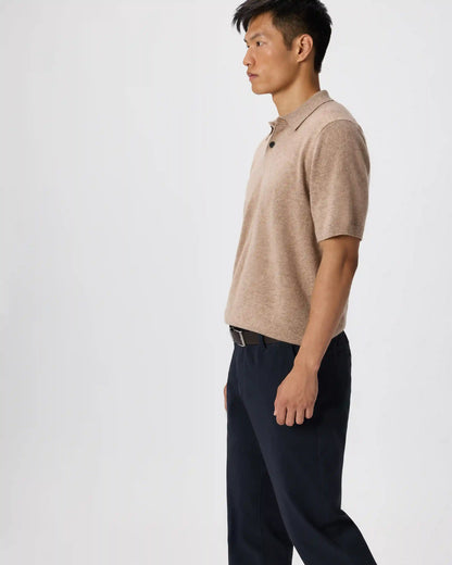 100% Mongolian Cashmere Short Sleeve Polo Sweater